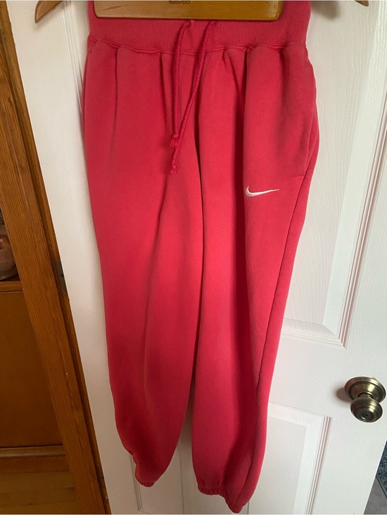 Nike Pants - Nike Women’s Pink Fleece Jogger Sweatpants Swoosh Athletic Lounge Pants Large